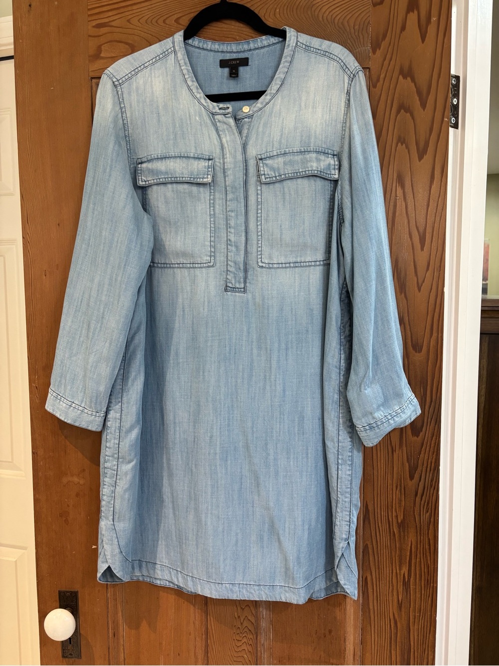 J. Crew Light Blue Denim Long Sleeve Tunic Dress Size XL